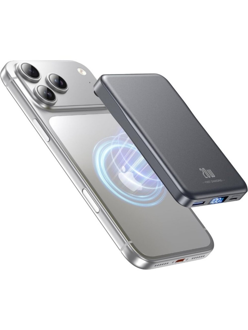 10000mAh Magnetic Portable Charger - Fast Charging MagSafe Battery Pack